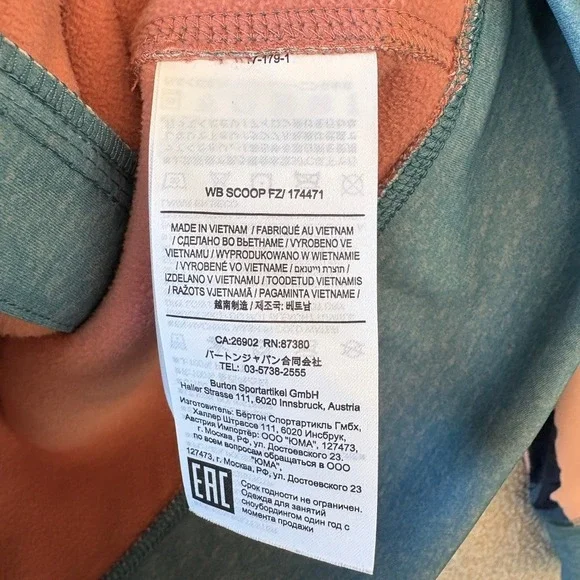 Burton Zip Up Sweatshirt Hoodie Size XS Outdoor Snowboard - Picture 6 of 7